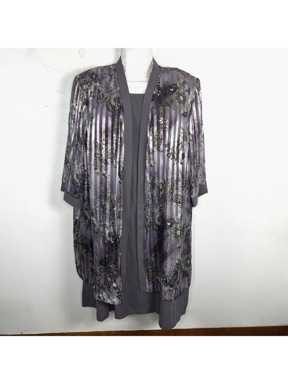 Anna Maxwell 2 Piece Jacket SDress sz 30W Lilac Purple Old Money VINTAGE